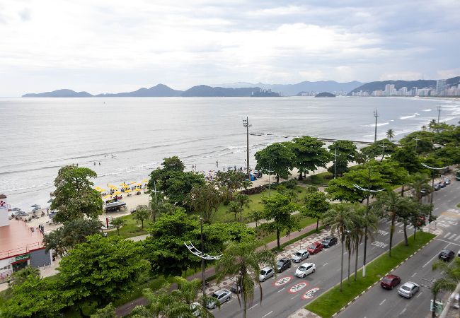 Apartamento em Santos - Apto confortável com linda vista frente para o mar