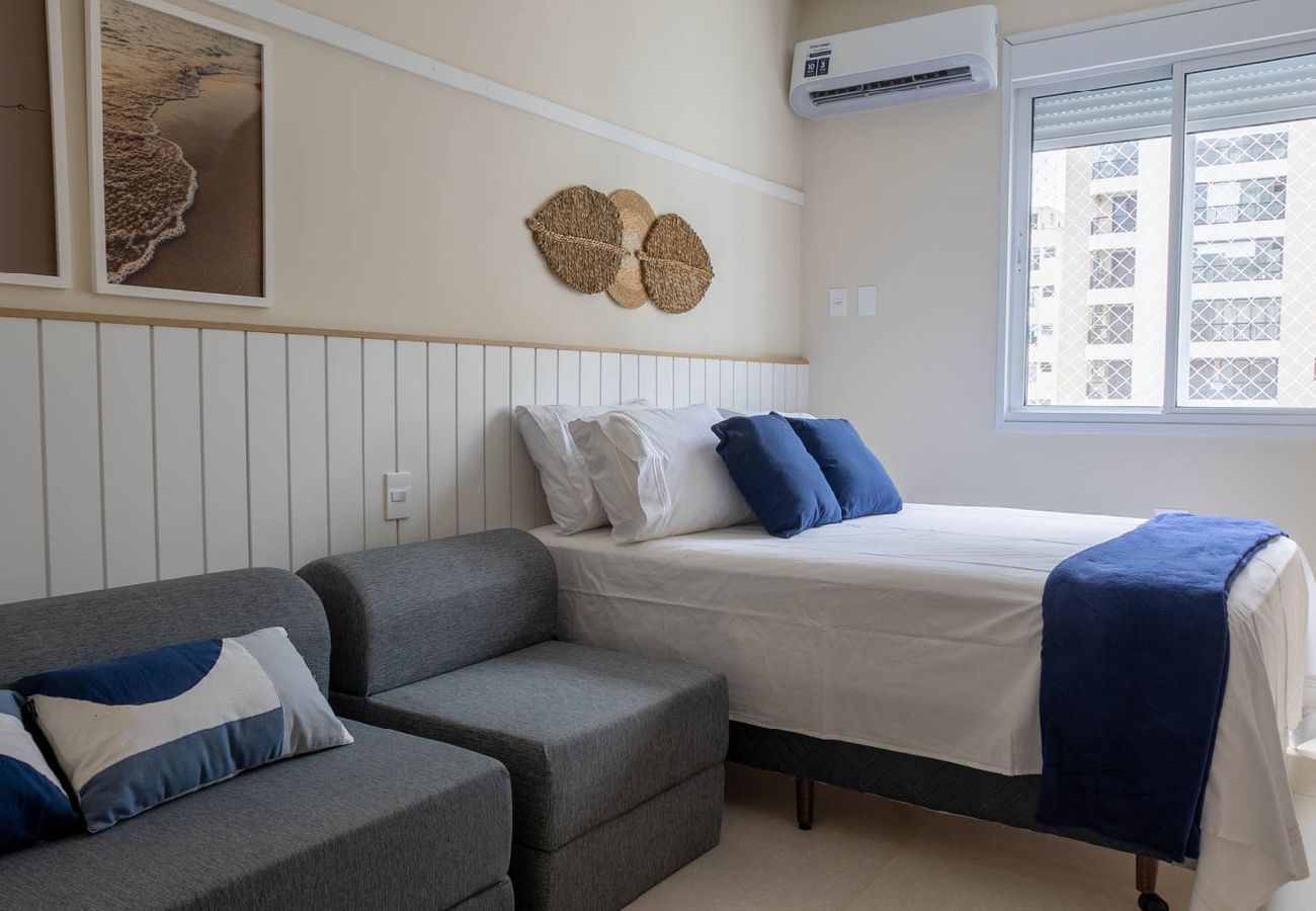 Apartamento em Santos - Apartamento Moderno com Wi-Fi em frente a praia 