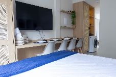 Apartamento em Santos - Apartamento Moderno com Wi-Fi em frente a praia 