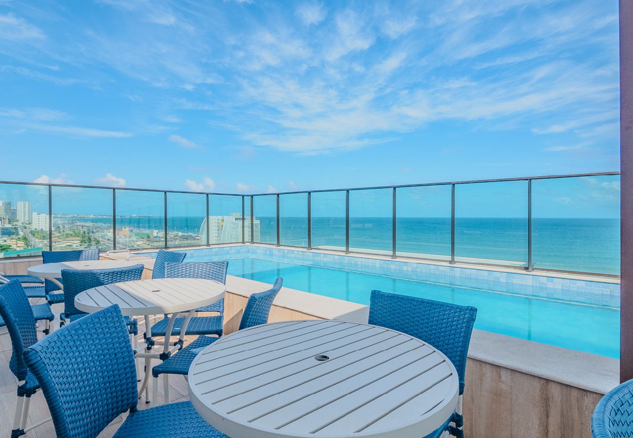 Apartamento em Salvador - Stúdio com Wi-Fi próximo do mar com vista incrível