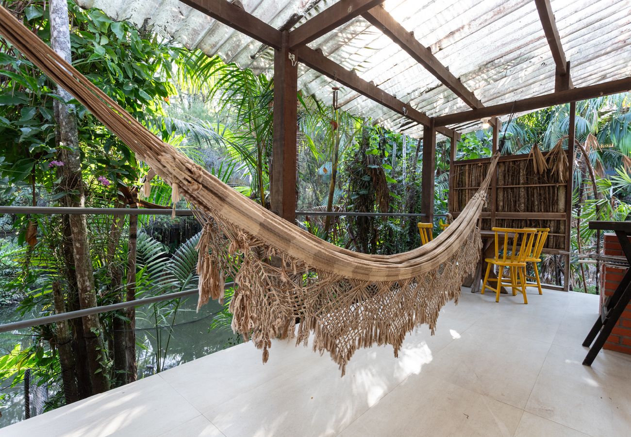 Casa em Rio de Janeiro - Casa de Campo c Lareira Externa, Rede e Lago