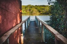 House in Iguape - Rancho Subaúma: nature, backyard, and open-pit fire cooking.