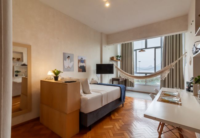 Studio in Rio de Janeiro - Ocean and Sugarloaf Mountain view | PRF805