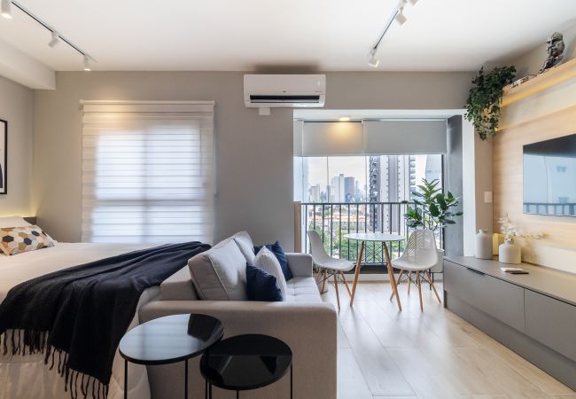 Estudio en São Paulo - BSide Pinheiros com A/c, GYM e piscina