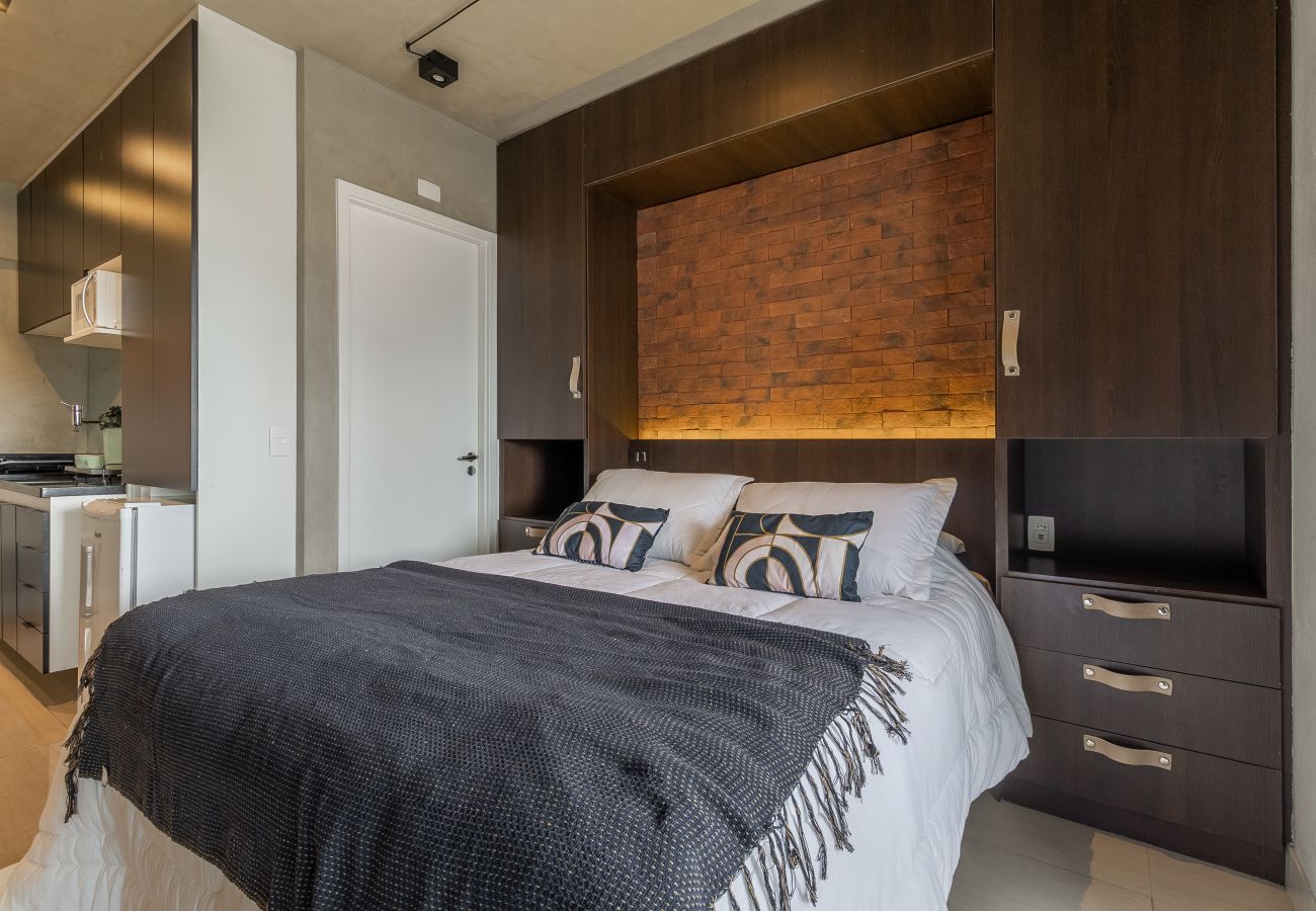 Estudio en São Paulo - 4hóspedes, piscina, garagem e sauna