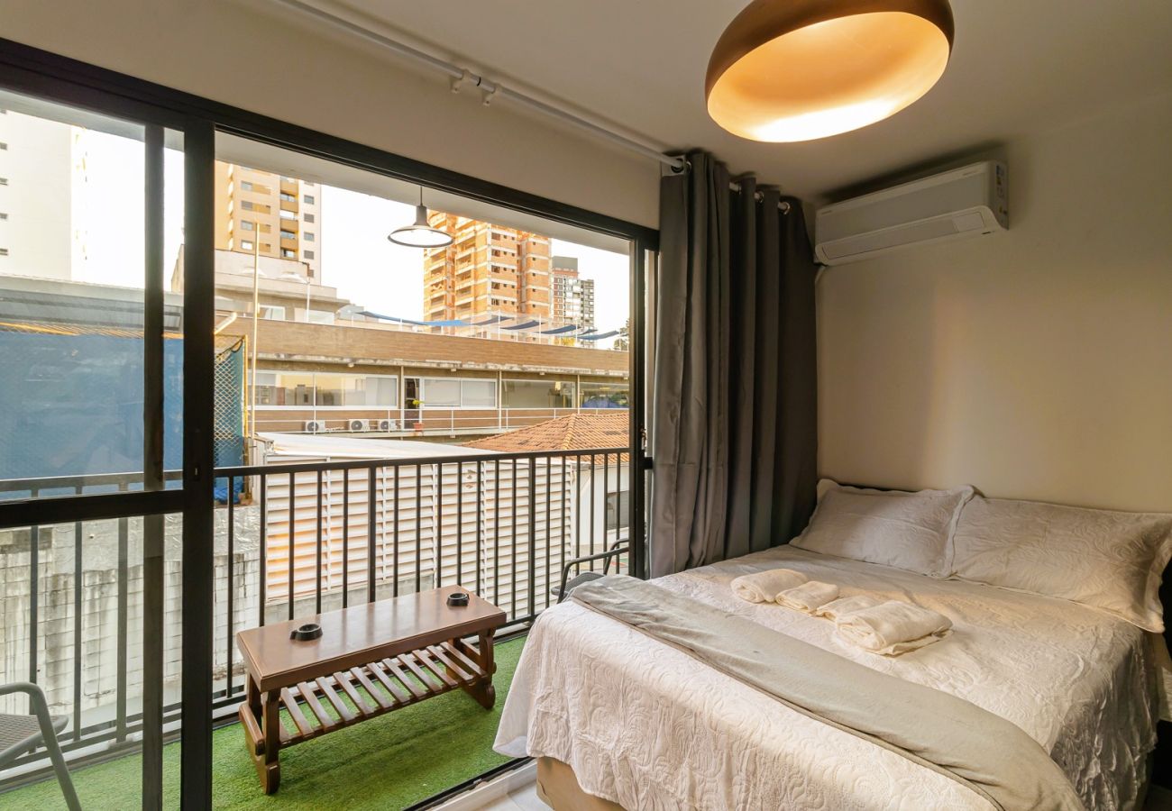 Apartamento en São Paulo - Studio c/ academia e piscina a 3 min do Allianz