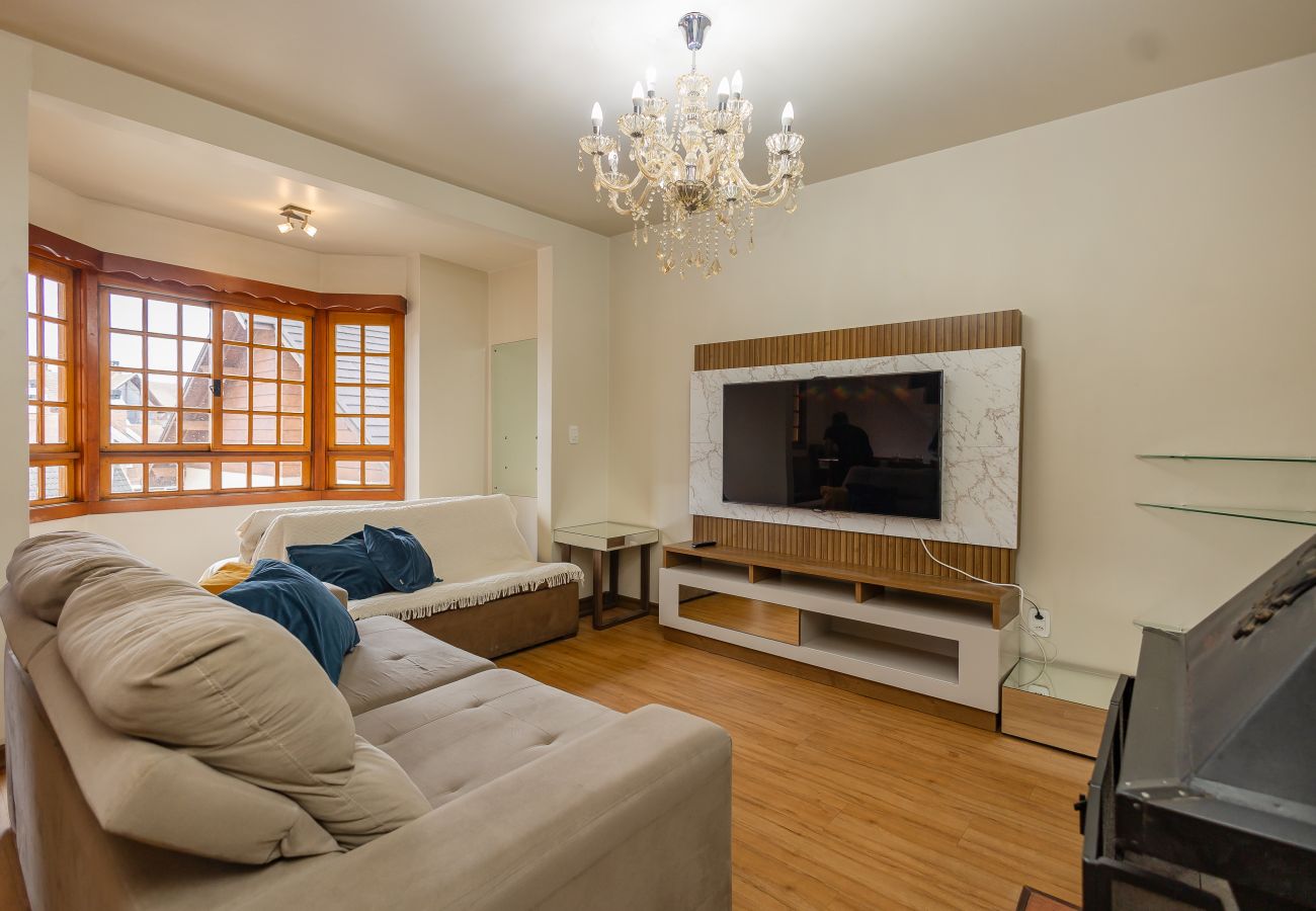 Apartamento en Gramado - Apto iluminado com 4 quartos a 700m da R Coberta!