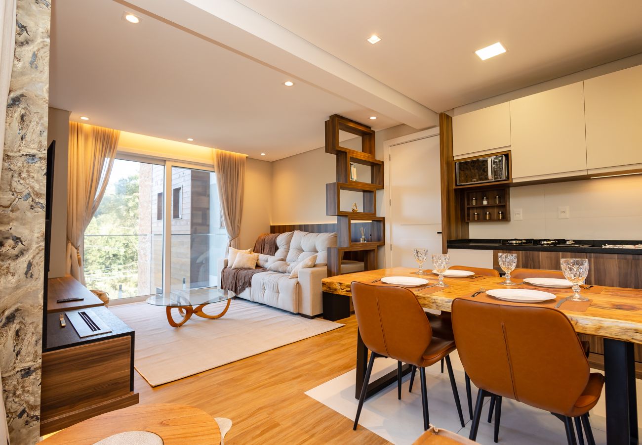 Apartamento en Gramado - ¡NOVO! Wine & Cinema! 1D dos sonhos, a 1,2km da R Coberta